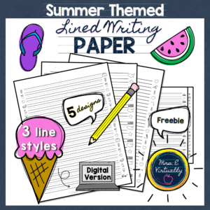 Printable Primary Lined Writing Paper-All Seasons Themes