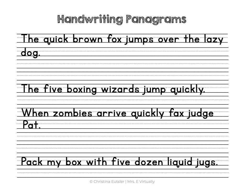 Fun 2nd Grade Handwriting Practice Paper • Mrs E Virtually