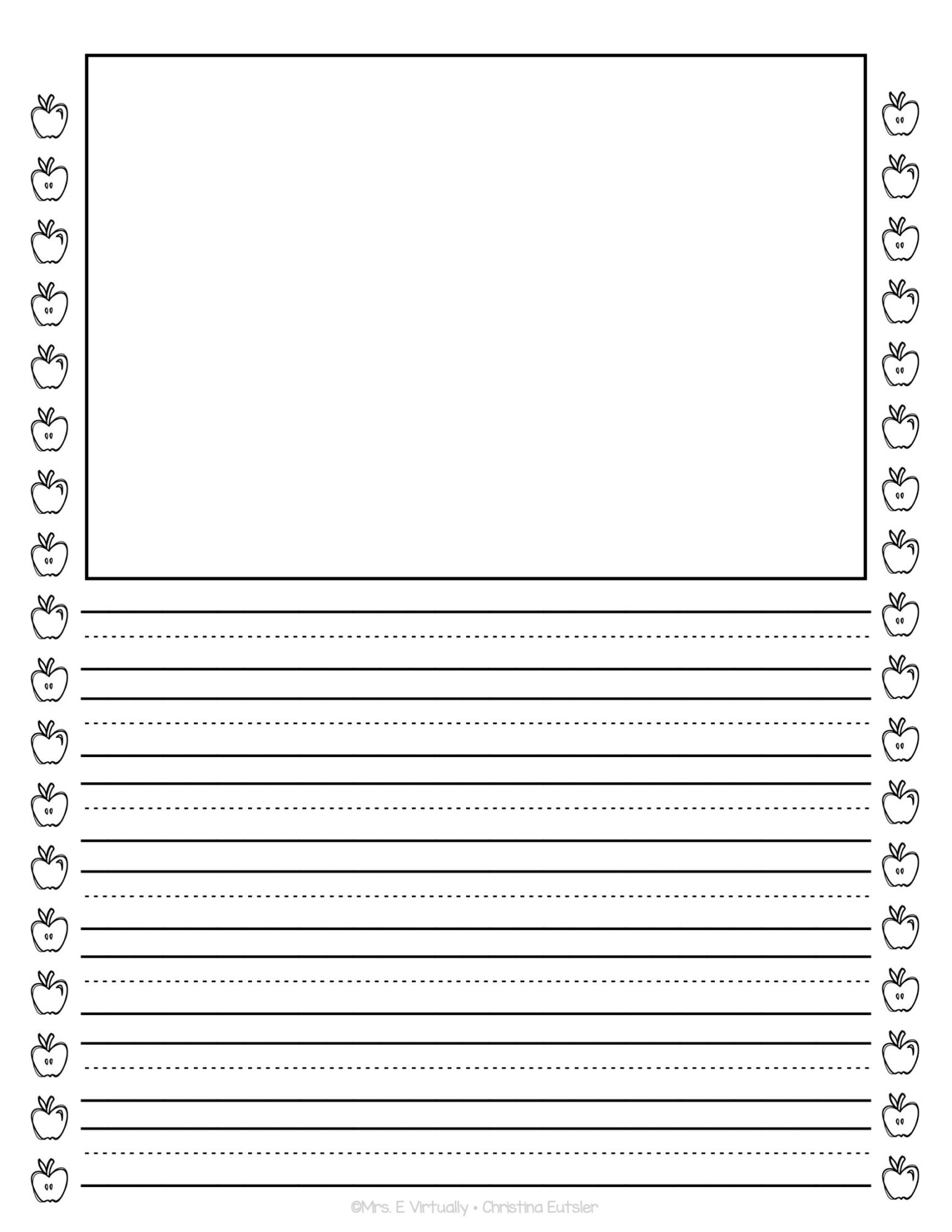 Kindergarten Writing Paper with Picture Box • Mrs E Virtually kindergarten-writing-paper-with-picture-box-mrs-e-virtually